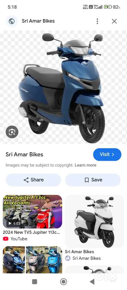 Tvs Jupiter 113cc top model 1 day old finance available mujhe cash