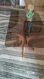 Wooden Almirah and Glass Central Table