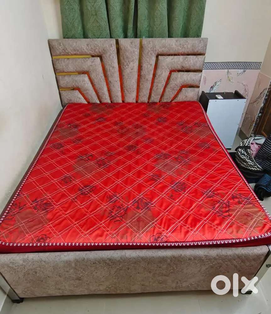 Heavy Aluminium Queen Size Bed With Designer Headboard and Footboard.