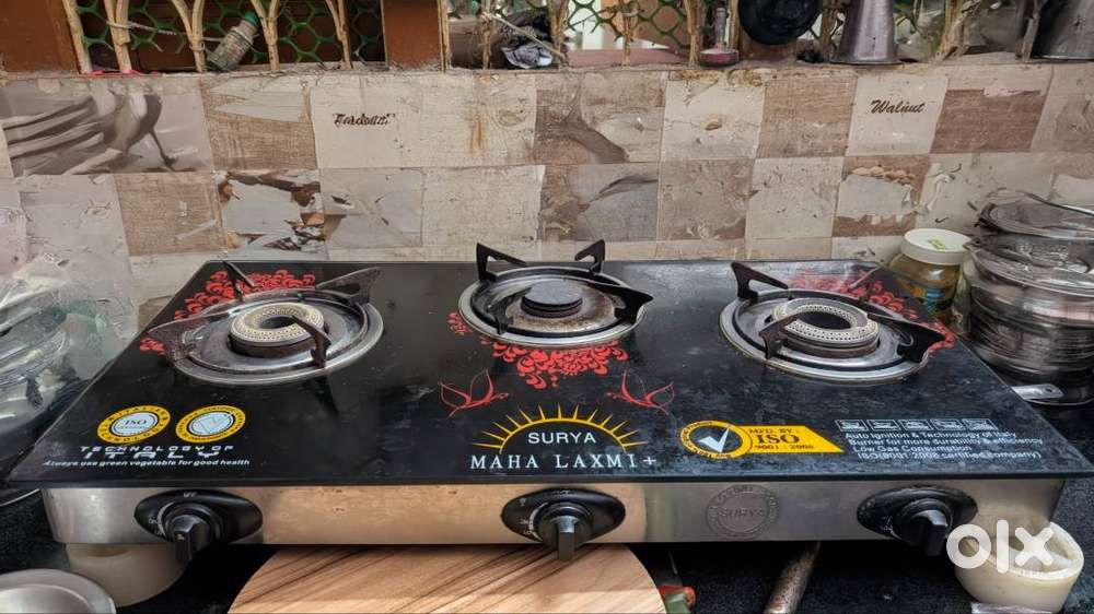 Glass Gas Stove 3 Burner with Auto Ignition