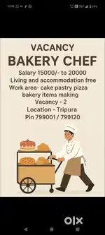 BAKERY CHEF REQUIRED