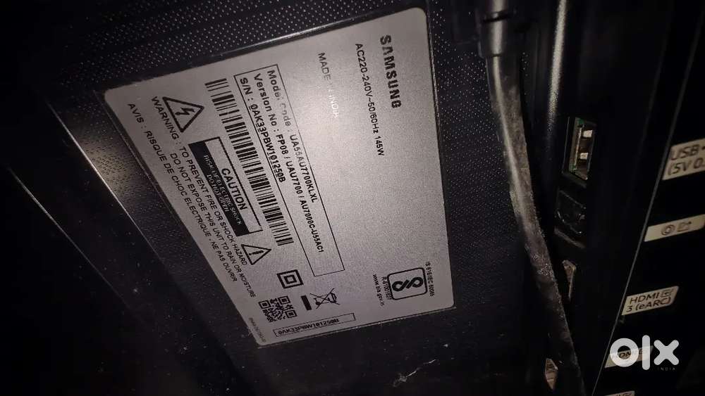 Samsung 55 Inch 4K Smart TV(UA55AU7700) –Display Broken–All Parts Work