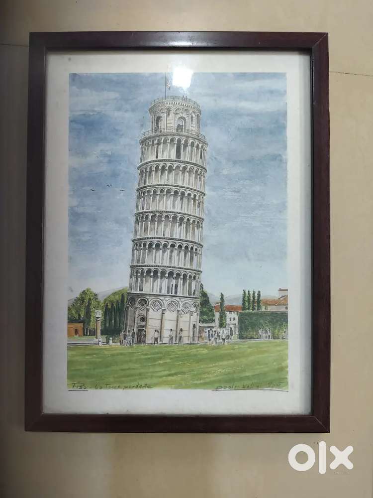 Leaning Tower of Pisa Painting and Florence Chapel Painting