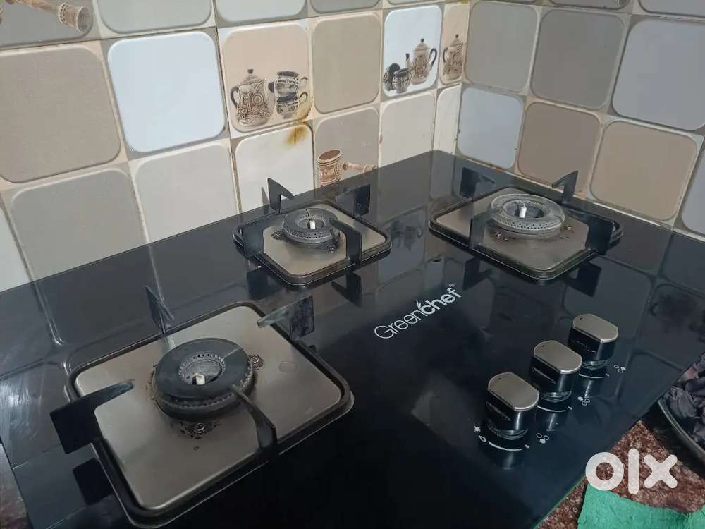 automatic gas stove with 3 burners