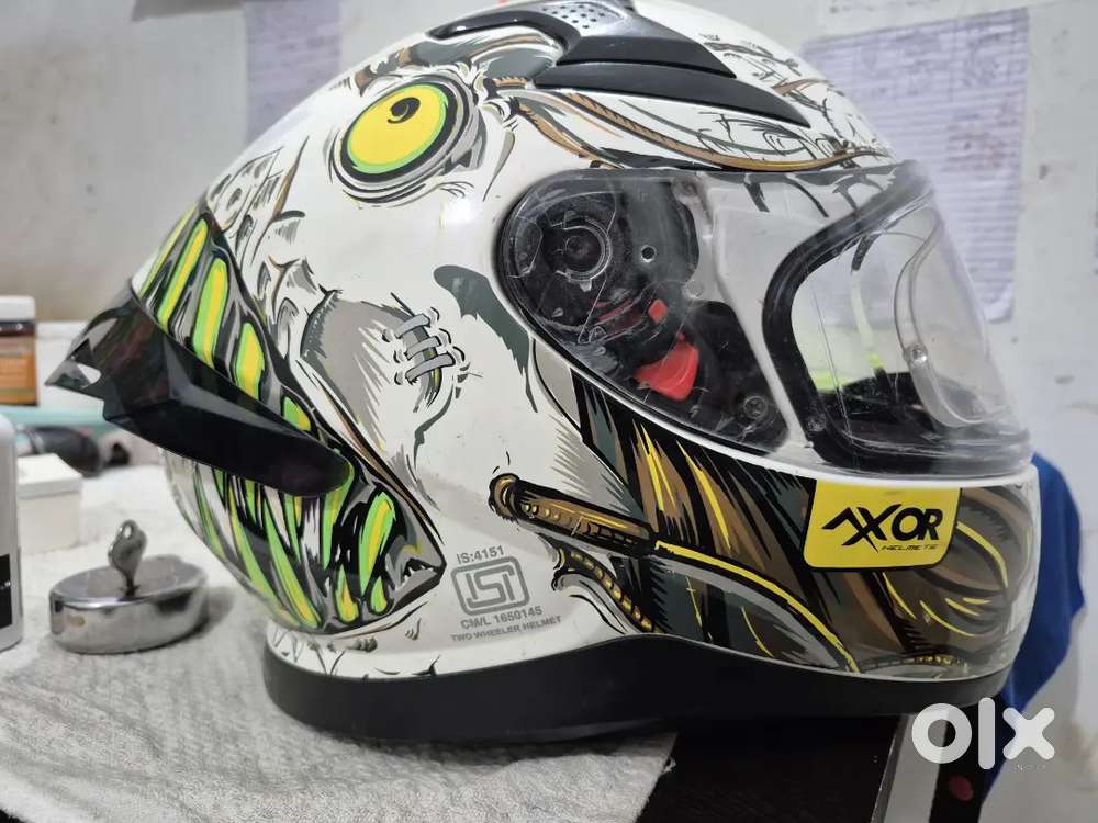 Axor  Helmet Full Face Dual Visor Helmet Pinlock Fitted