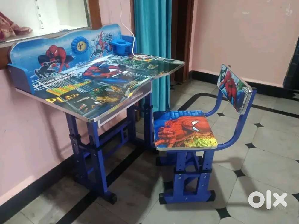 Kids table chair computer table, mandir