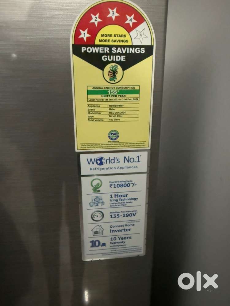 Haier190L4star direct cool singledoor refrigerator(Model:HED-204/2024)