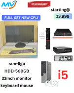 Ram - 8GB DDR3  500GB Hard disk  Replacement Warranty  Cash on home d