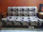 Teak wood  3 seater sofa;6 yrs old; floral design; Living room