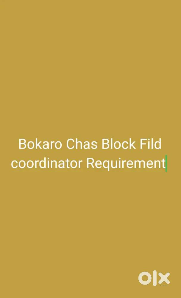 Bokaro Chas Block Fild coordinator Requirement