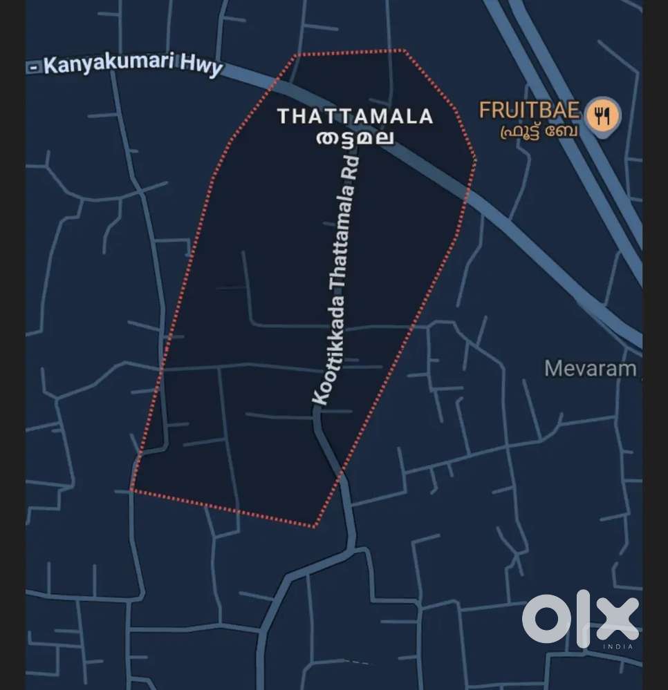 Plot for sale in Thattamala 1km from National Highway.