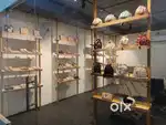 Premium Pine Wood & Iron Showroom Display Racks with LED Lights