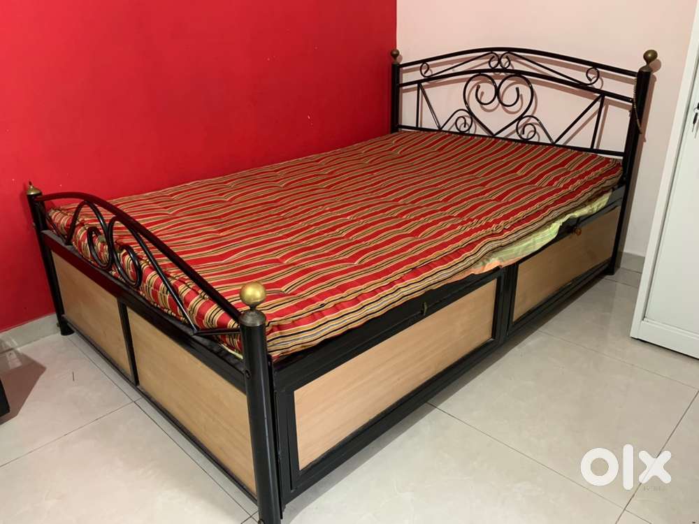 Double bed with storage