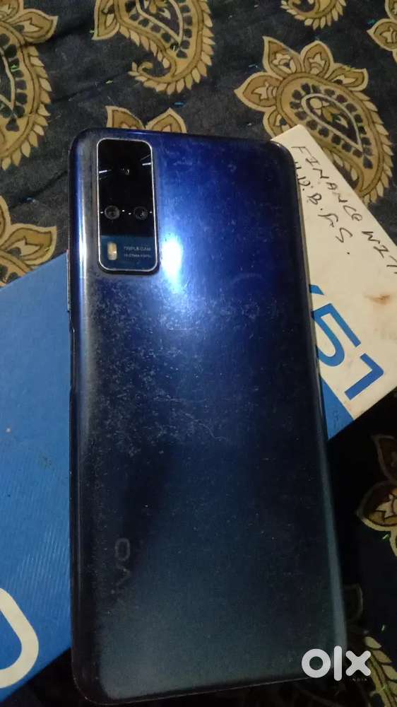 Vivo y51 8/128 with box and charger bill