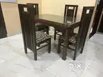 4 seater wooden dining table with chairs