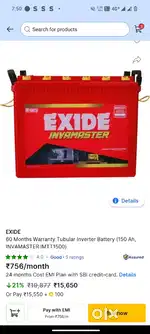 EXIDE 150ah

60 Months Warranty Tubular Inverter Battery