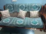 Sofa set 3 +1+1 seater sagaun wood good condition