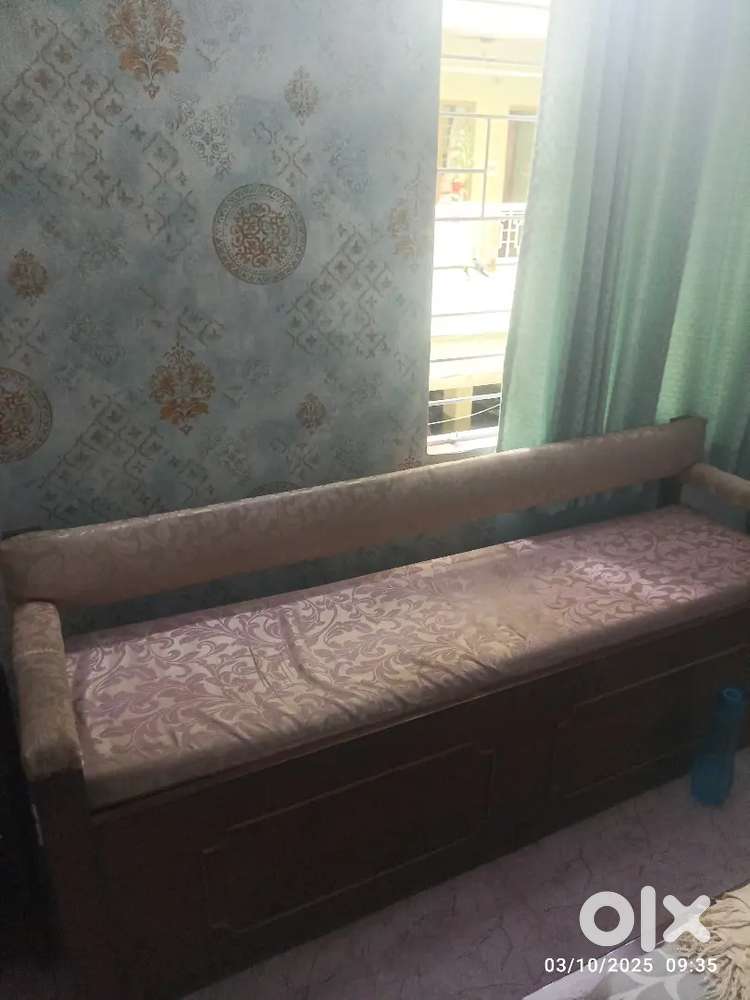 One wooden Settee 6ft lengh 18deep 18heght