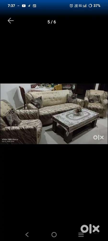 5 seater Sofa set with cover and table