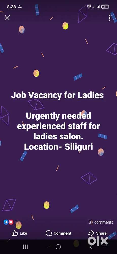 Need All rounder Female Staff for Ladies Salon