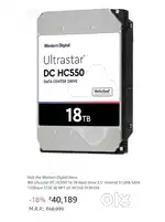 Wd 18tb hard disk ultrastar 550 fixed rate
