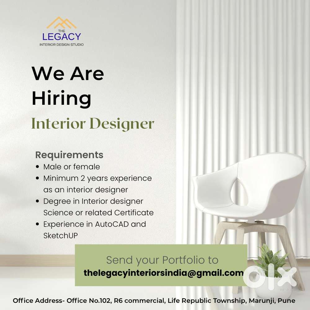 Urgent Hiring for Interior Designer