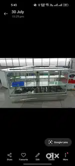 Glass Bend Type Sweet Display Counter, For Shop
