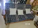 Sofa set with 2 chairs and 1 big sofa(saguan wood)