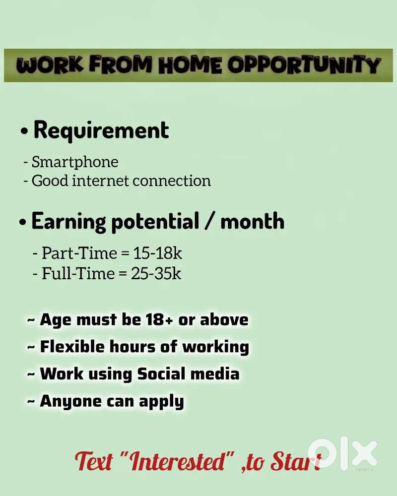 Work from home opportunity for Freshers
