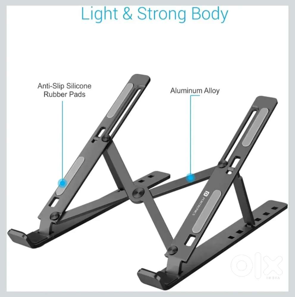 Portronics & Portable Stand with Adjustable (Grey)