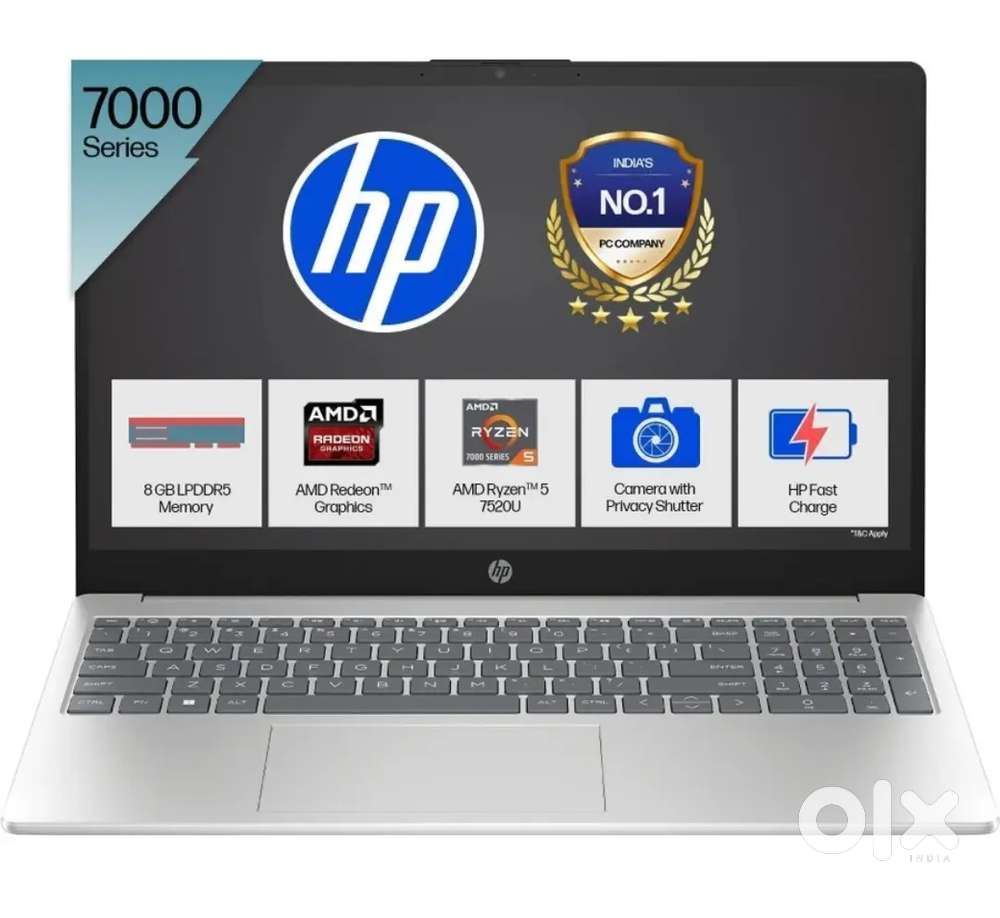 HP 15, AMD Ryzen 5 7520U (8GB LPDDR5, 512GB SSD)