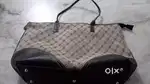 Brown And Black Leather Tote Bag