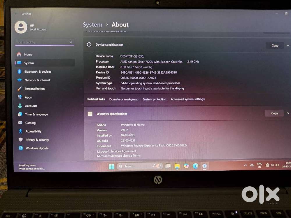 HP LAPTOP FOR SALE WITH BILL JANUARY 2025