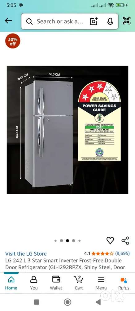 Lg fridge new