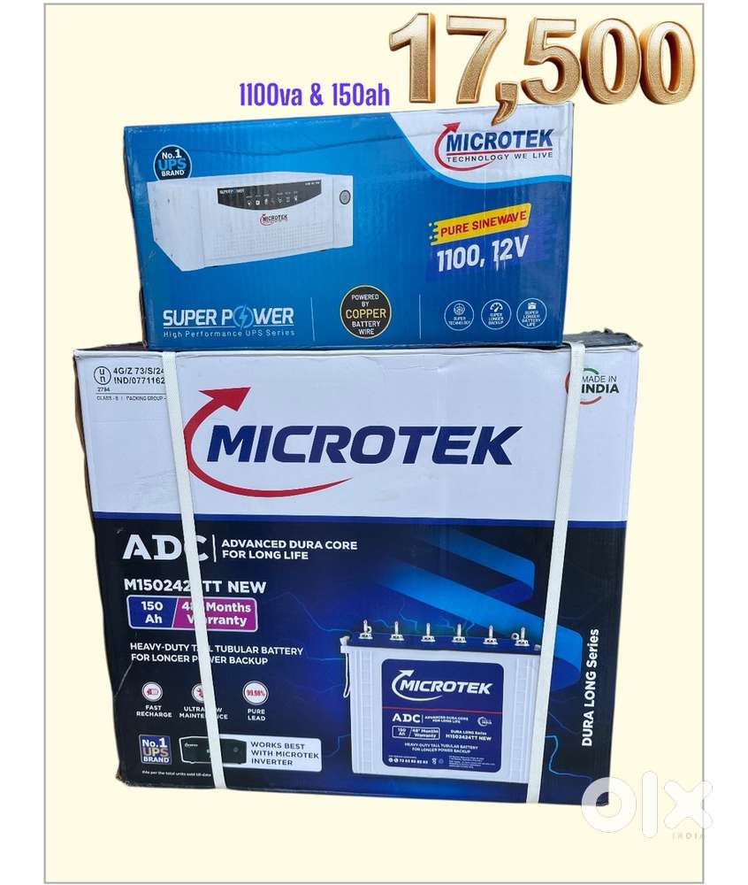 Microtek inverter battery 1100va+150ah new year offer best pr 17,500₹