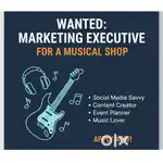Wanted Marketing Executive for Music store/Recording studio