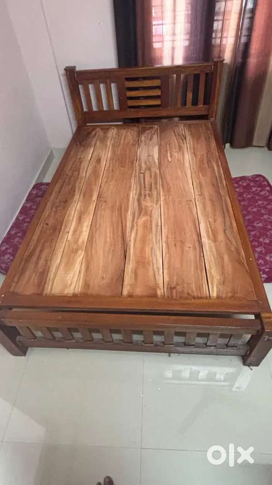 Pair of Double Beds (Mahogany + Durable Wood)