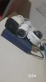 3 CCTV Camera With 4port Poe Switch Very Good condition
