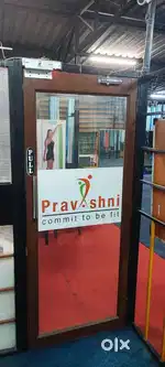 Glass door sagwan border 33 x 82