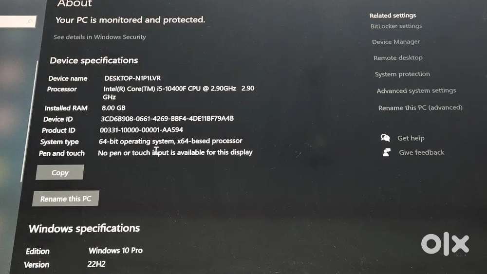 Intel i5-10400F Desktop PC  8GB RAM  480GB SSD + 1TB HDD GT 730 4GB