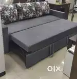 SC Furniture New Grey Sofacumbed With Printed Cushion.