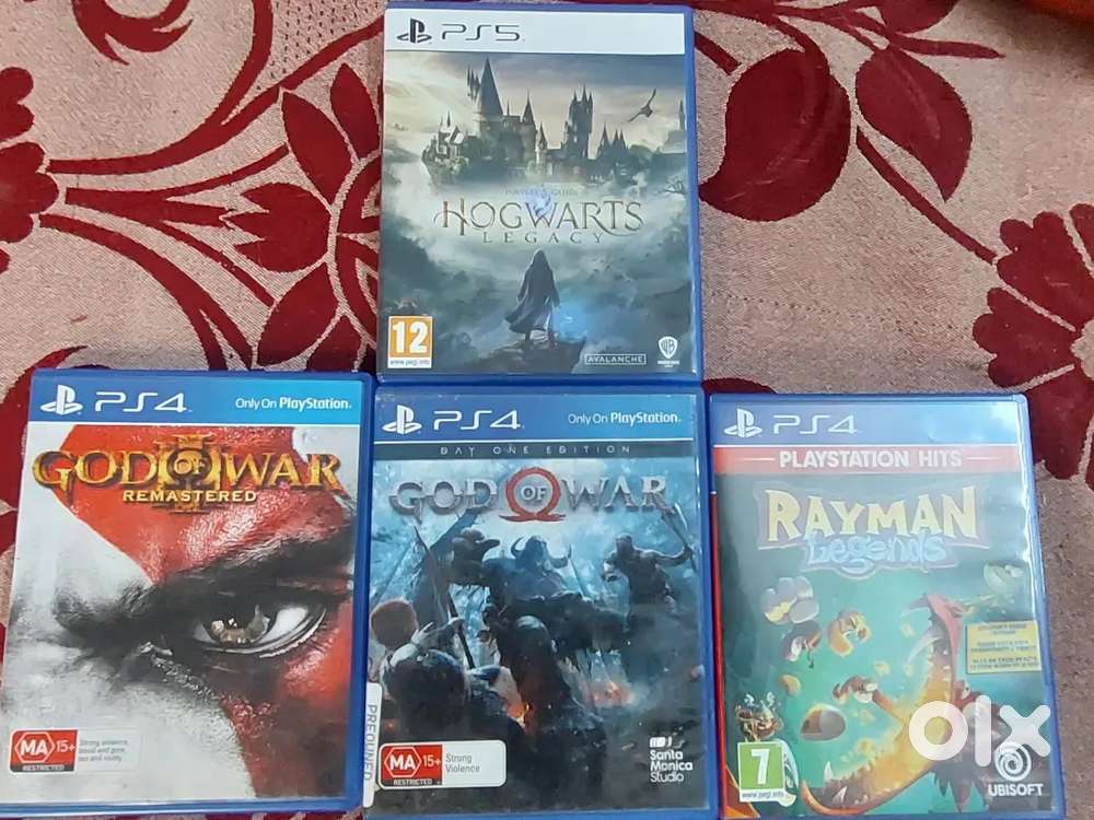 Ps4 & Ps5 games God of War, Rayman legends and Hogwart legacy