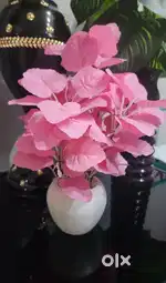 Artificial pink leaves plant with pot (1 foot height)