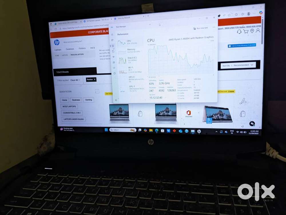 HP Pavilion Gaming Laptop 1650ti 4gb