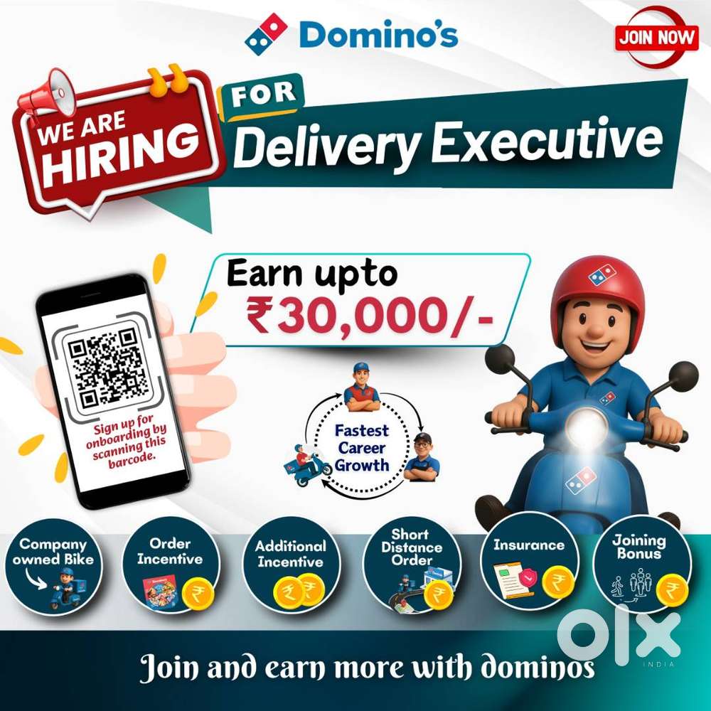 We are hiring Delivery Boy in Domino'sJoin the Domino's Delivery Team!