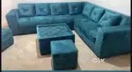 Brand  new L shape sofa set +tipoi+puffy