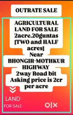 2 acars land for sale at raigiri Bhongir