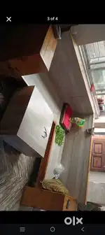 L wooden sofa
