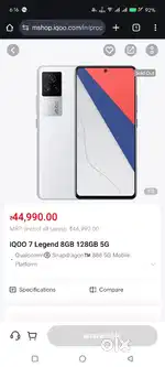 iQOO legend 7 128gb 8ram