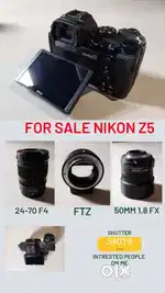 Nikon z5 with 24-70 f4 and 50mm 1.8 fx